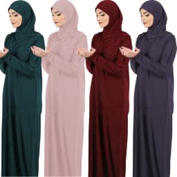 ملابس صلاة نسائية رمضان عباية إسلامية قفطان جلباب نسائي مع حجاب عباية إسلامية فستان متواضع رداء ملابس عربية إسلامية