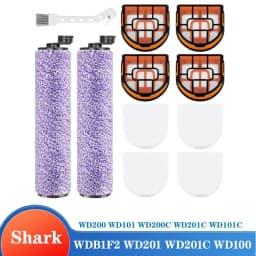 فرشاة وفلتر بديلان لمكنسة Shark HydroVac طرازات AW201، AW302، WD201، WD100، WD200، WD101، WD200C، WD201C، WD101C - مصنوعان من مادة ABS