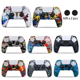غطاء حماية من السيليكون لوحدة تحكم PS5، ملحقات من المطاط لجهاز PS5 Slim، أغطية عصا التحكم ومقابض الإبهام.