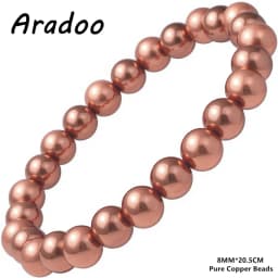 سوار ARADOO من الخرز النحاسي النقي للنساء والرجال هدايا مجوهرات