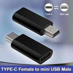 محول من النوع C إلى USB صغير، 2/3 قطع، محول USB-C أنثى إلى MiniUSB ذكر للشحن ونقل البيانات، مناسب لكاميرا GoPro Hero 3+ ومشغلات MP3