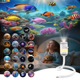 جهاز عرض النجوم من Ausyle Galaxy Star Projector، مصباح LED ليلي على شكل قنديل البحر يعرض سماء مليئة بالنجوم، مناسب لتزيين غرفة النوم والمنزل، يضفي أجواءً مميزة.