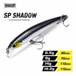 KINGDOM SP Shadow Fishing Lures 6.5 جرام 9 جرام 14 جرام 14.2 جرام تعليق أسماك المتذبذب كرنك الطعوم الاصطناعي البحر باس بايك صيد السمك