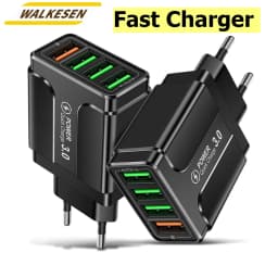 شاحن USB متعدد المنافذ بقوة 20 واط، شاحن سريع، شاحن سريع 3.0 لسامسونج جالاكسي S23 وS22 ألترا وشاومي وآيفون 16 و15، مزود بمقبس KR.