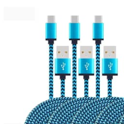 USB نوع C كابل تاريخ مزامنة 2.4A شحن سريع لسامسونج هواوي أندرويد الهاتف المحمول 1 متر 2 متر 3 متر النايلون مضفر سلك كابل الشاحن