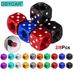 DSYCAR 2/8 قطعة الألومنيوم الإطارات صمام قبعات النرد عجلة الجذعية الإطارات الإطارات عجلة الجذعية صمام الهواء غطاء غبار لسيارة شاحنة دراجة نارية