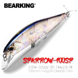Bearking 10 سنتيمتر 15 جرام نموذج ساخن الصيد السحر الطعم الثابت 14 لون لاختيار أسماك جودة المهنية أسماك عمق 0.8-1.5 متر
