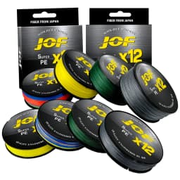 JOF X12 ترقية خطوط الصيد المضفر سوبر قوية 12 حبلا متعددة الشعيرات خط البولي ايثيلين 100 متر 300 متر 500 متر 25LB 30LB 39LB 50LB 65LB 92LB