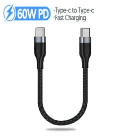 65 واط نوع C كابل بيانات سريع الحبل القصير USB C PD شحن سريع آيفون سامسونج ماك بوك قوة البنك المحمولة تهمة