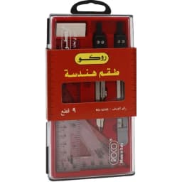 روكو 500# طقم أدوات هندسية، فولاذ/بلاستيك، 9 أجزاء
