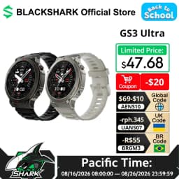ساعة ذكية جديدة من BlackShark GS3 Ultra مزودة بنظام GPS ثنائي التردد، ومقياس ضغط جوي، ومقاومة للماء بمستوى 5ATM و IP69K، ساعة رجالية.
