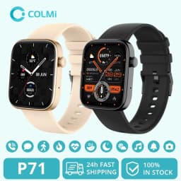 ساعة ذكية COLMI P71 تتصل بالصوت للرجال لمراقبة الصحة IP68 إشعارات ذكية مقاومة للماء مساعد صوت للنساء