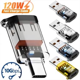120 واط OTG USB 3.2 إلى نوع C محول USB أنثى إلى نوع C ذكر محول شحن سريع OTG USB C آيفون 15 16 سامسونج الكمبيوتر المحمول