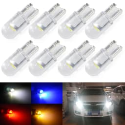 10/20/100 قطعة بالجملة T10 T5 W3W W5W 194 مصابيح إشارة LED COB للوحة القيادة في السيارة، مصباح لوحة الترخيص