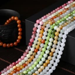 خرز من الحجر الطبيعي، خرز من اليشم الجنوبي والأفينتورين، خرز مستدير من الأحجار الكريمة لصناعة المجوهرات، لوازم الأعمال اليدوية، إكسسوار للأساور، 15 بوصة