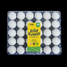 بيض أبيض طازج حجم كبير في علبة بلاستيك-30 حبة