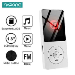 مشغل MP3 للرياضات الخارجية واللياقة البدنية جهاز مشي صغير Mp4/mp3 يدعم بلوتوث مشغل موسيقى بدون فقدان مسجل راديو FM رياضي 128 جيجابايت Hf