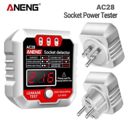ANENG AC27/AC28 مقبس رقمي اختبار الطاقة 50 هرتز/60 هرتز المقبس كاشف قطبية جهاز قياس الجهد الكهربائي قطاع دارة مكتشف الاتحاد الأوروبي/الولايات المتحدة التوصيل