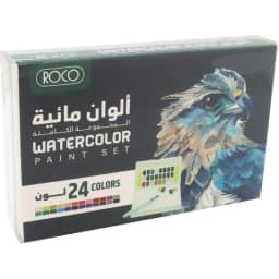 روكو علبة رسم جيبية طقم ألوان مائية، لون + فرشاة ؛ لوحة 24