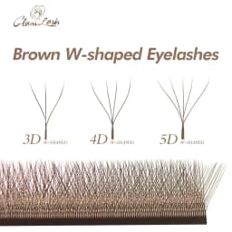 GLAMLASH Brown 3D 4D 5D الرموش C/D/L/LU/M مروحة حجم مسبقة الصنع مع رموش تمديد أداة ماكياج