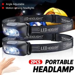 كشافات إضاءة قوية صغيرة Led ليلة الصيد مصباح رأس شعلة قوي في الهواء الطلق مقاوم للماء التخييم المحمولة LED الاستشعار المصابيح الأمامية