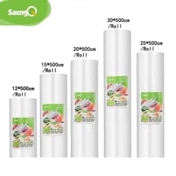 SaengQ أكياس مكنسة للأغذية فراغ السدادة الغذاء الطازج حفظ طويل 12 + 15 + 20 + 25 + 30 سنتيمتر * 500 سنتيمتر لفات/مجموعة أكياس ل فراغ باكر