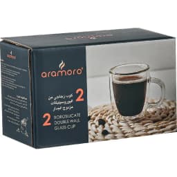 أرامورو كوب، عازل حراري بجدار مزدوج، بارد/ساخن، 50.00 ml ( 1.76 oz )، شفاف