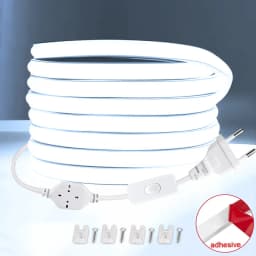 شريط إضاءة LED نوع COB بجهد 220 فولت عالي السطوع، شريط مرن للإضاءة في الغرف وغرف النوم والمطابخ