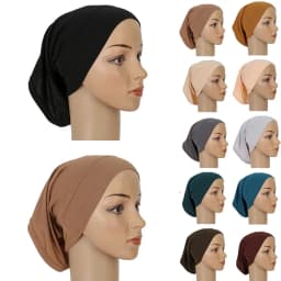 القطن مشروط الحجاب الداخلي Undercap عمامة إسلامية الإسلام وشاح الحجاب بونيه لينة تمتد الحجاب غطاء أنبوبي Turbante Mujer قبعة