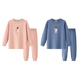 طقم ملابس نوم ألي لاييت AW26 للبنات والأولاد، بيجاما قطنية بأكمام طويلة للارتداء في المنزل.