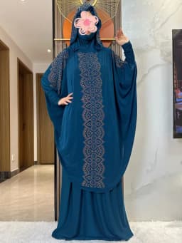 طقم صلاة نسائي مسلم لرمضان جديد حجاب بقلنسوة مع تنورة طويلة تركيا-أفريقي دبي الإسلام سيدة القماش قفطان عباية
