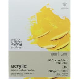 وينسور آند نيوتن جاليرا دفتر رسم اكريليك، منسوج بقماش الكتان، 300 gsm، ابيض، 16" X 12"، 15 ورقةY