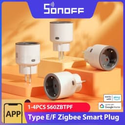 1-4 قطعة SONOFF S60ZBTPF الاتحاد الأوروبي 16A iPlug زيجبي المكونات الذكية المنزل الذكي مقبس المخرج مع مراقبة الطاقة يدعم أليكسا جوجل المنزل
