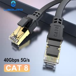 CAT 8 كابل إيثرنت 40Gbps 2000MHz CAT8 RJ45 شبكة Lan التصحيح الحبل شقة 10 متر 15 متر 20 متر 30 متر 50 قدم 100 قدم ل مودم راوتر PS 5/4