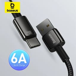 Baseus 100 واط USB نوع C كابل لسامسونج برو سلك شحن سريع USB-C شاحن بيانات الحبل لهواوي P30 Realme Oneplus Poco F3