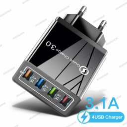 3A شاحن USB 4 منافذ USB شحن سريع 3.0 الاتحاد الأوروبي الولايات المتحدة التوصيل آيفون سامسونج Xiaomi Poco شحن سريع مهايئ شاحن الهاتف المحمول