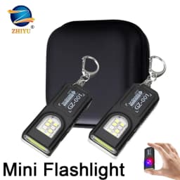 قوية صغيرة COB سلسلة مفاتيح LED مصباح يدوي USB قابلة للشحن معلقة ضوء العمل مقاوم للماء كيرينغ التخييم المشي مصباح الجيب