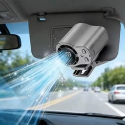 مروحة سيارة جديدة للتبريد بالأشباه الموصلات مع شاشة LED، قابلة لإعادة الشحن عبر USB، مروحة محمولة قابلة للتركيب على المكتب، دوران 360 درجة، مثالية للتخييم.