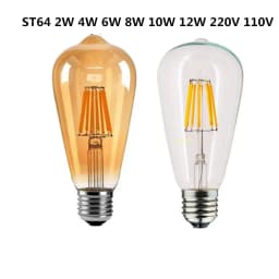 LED اديسون خيوط مصابيح كهربائية الذهبي ST64 عكس الضوء E27 B22 2 واط 4 واط 6 واط 8 واط 10 واط 12 واط 220 فولت 110 فولت 2700 كيلو 6000 كيلو 360 درجة مصابيح الطاقة