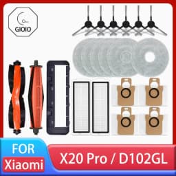 ل Xiaomi روبوت فراغ X20 برو/D102GL أجزاء الملحقات الرئيسية فرشاة الجانب فرشاة فلتر Hepa ممسحة القماش كيس لجميع الغبار استبدال