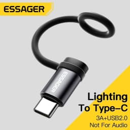 محول إضاءة إيساجر من نوع C للشحن السريع، موصل أنثى آي بي إلى ذكر USB C لهواتف آيفون 15 و14 و13 و12 و11 برو وآيباد