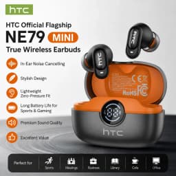 سماعات أذن لاسلكية HTC NE79 TWS بتقنية البلوتوث 6.0 مع ترجمة ذكية لـ 135 لغة وإلغاء الضوضاء وصوت ستيريو عالي الجودة مع شاشة LED