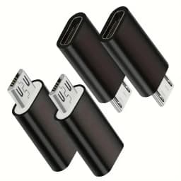 4 قطع محول USB C إلى Micro USB من النوع C محولات أنثى وشحن ومزامنة البيانات لجهاز Galaxy S7 والمزيد من أجهزة المنافذ الصغيرة
