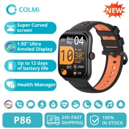 جديد COLMI P86 1.93 "AMOLED Smartwatch الرجال مدير الصحة بلوتوث دعوة IP68 مقاوم للماء ساعة ذكية النساء للهاتف Xiaomi iOS