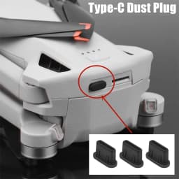 سدادات منفذ Type-C مضادة للغبار، غطاء سيليكون وسدادة مضادة للضياع لـ DJI Mini 3 Pro وجميع منافذ شحن أجهزة Type-C