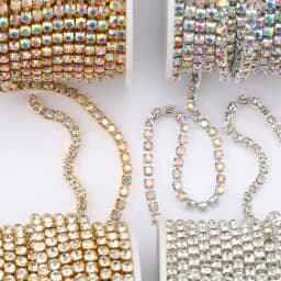 1 ياردة 10 ياردة/لفة SS6-SS16 بريق كريستال سلسلة وحيد القرن خياطة على الغراء على للملابس DIY بها بنفسك الملابس والاكسسوارات تقليم كأس سلسلة