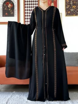 عباية نسائية أنيقة جديدة بأكمام طويلة شيفون فضفاضة مفتوحة ملابس إسلامية إسلامية على طراز سترة فساتين عصرية إسلامية