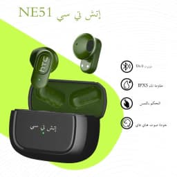 سماعات أذن بلوتوث HTC NE51 TWS سماعات أذن صغيرة رياضية لاسلكية سماعات أذن ذكية لتقليل الضوضاء أخضر أسود