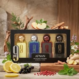 مجموعة عطور AFNAN من 4 قطع، 30 مل للجنسين، عطر دائم برائحة منعشة وحلوة وخشبية، مجموعة عطور فاخرة صغيرة الحجم كهدية