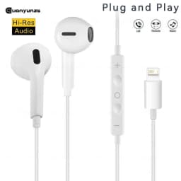 سماعات أذن سلكية من النوع c لسماعات Apple Lightning مع Line Iphone 5 6 8 7 Plus X XS MAX XR 10 11 12 13 14 Pro 15 16